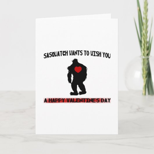 Sasquatch Valentinstag Feiertagskarte (Vorderseite)