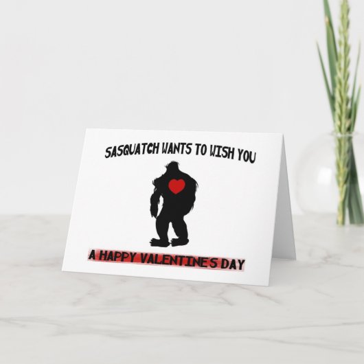 Sasquatch Valentinstag Feiertagskarte (Vorderseite)