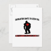 Sasquatch Valentinstag Feiertagspostkarte (Vorne/Hinten)