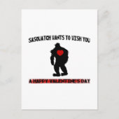 Sasquatch Valentinstag Feiertagspostkarte (Vorderseite)