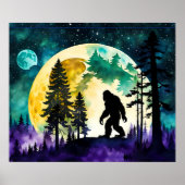 Sasquatch Vollmond auf dem Berg Poster (Vorne)