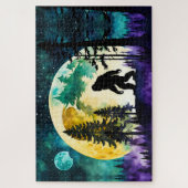 Sasquatch Vollmond auf dem Berg Puzzle (Vertikal)