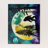 Sasquatch Vollmond auf dem Berg Puzzle (Vertikal)
