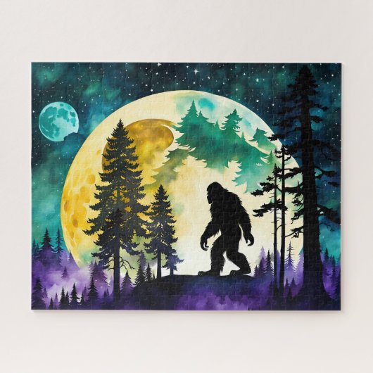 Sasquatch Vollmond auf dem Berg Puzzle (Horizontal)