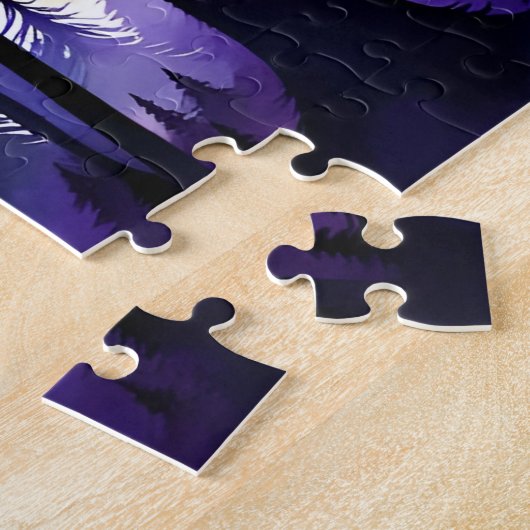 Sasquatch Vollmond auf dem Berg Puzzle (Seite)