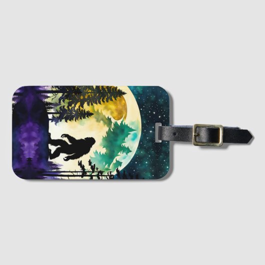 Sasquatch Vollmond Gepäckanhänger (Vorderseite (Horizontal))