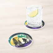 Sasquatch Vollmond Getränkeuntersetzer (Seite)