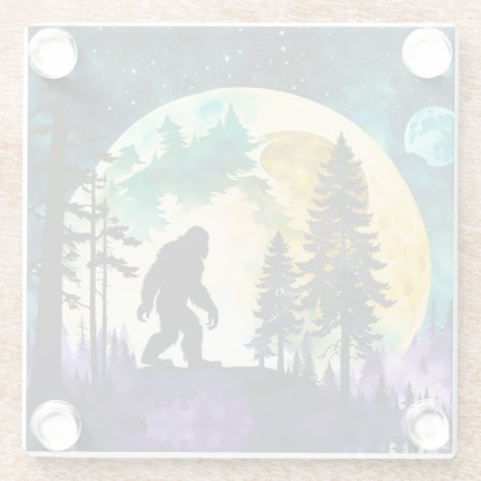 Sasquatch Vollmond Glasuntersetzer (Rückseite)