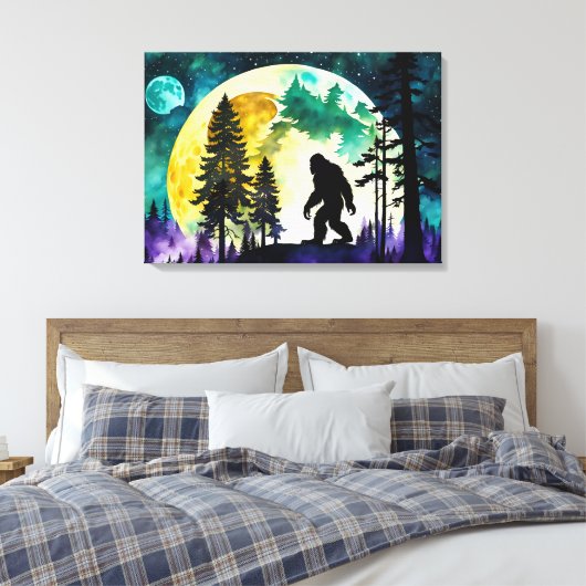Sasquatch Vollmond Leinwanddruck (Insitu (Schlafzimmer))