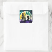 Sasquatch Vollmond Quadratischer Aufkleber (Tasche)