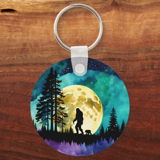 Sasquatch Vollmond Schlüsselanhänger (Rückseite)