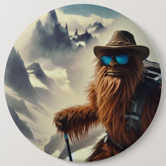 Sasquatch Wandern Button (Vorderseite)