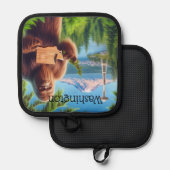 Sasquatch Washington Souvenir Reisegeschenk Topflappen (Vorderseite/Rückseite)