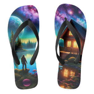 Sasquatch Watching Nebel auf einem fernen Planeten Badesandalen