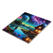 Sasquatch Watching Nebel auf einem fernen Planeten Fliese (Seite)