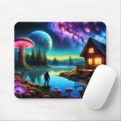 Sasquatch Watching Nebel auf einem fernen Planeten Mousepad (Mit Mouse)