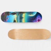 Sasquatch Watching Nebel auf einem fernen Planeten Skateboard (Horizontal)