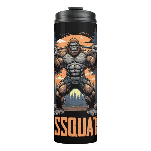 Sasquatch Weightlifter Massquatch Graphic Thermosbecher (Vorderseite)