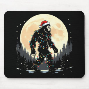 Sasquatch Weihnachtsmann Weihnachtsbaum Lichter Lu Mousepad