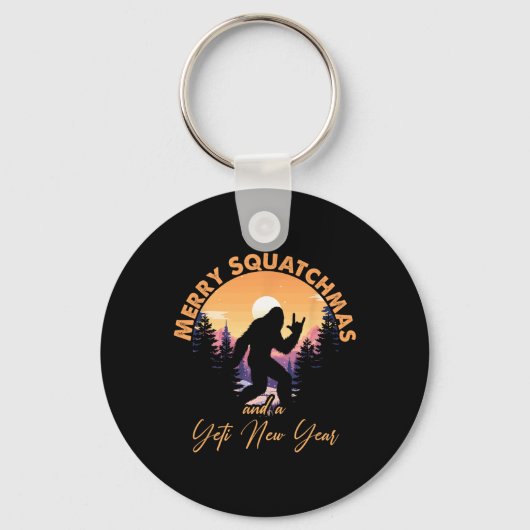 Sasquatch Weihnachtsmann Yeti Frohe Squatchmas Big Schlüsselanhänger (Vorderseite)