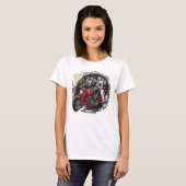 Sasquatch Yeti bigfoot auf einem Motorrad T-Shirt (Vorne ganz)