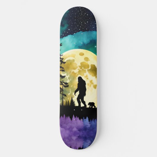 Sasquatch zu Fuß mit seinem Haustier Bärenkuppel Skateboard (Vorderseite)