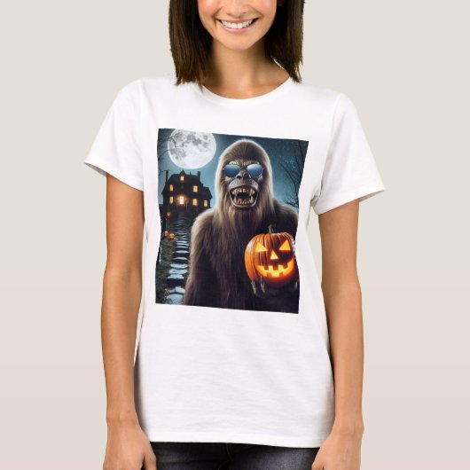 Sasquatch zu Halloween T-Shirt (Vorderseite)