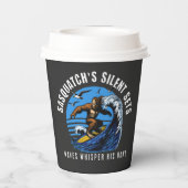 Sasquatch's leise Sets surfen Bigfoot Black Pappbecher (Rückseite)