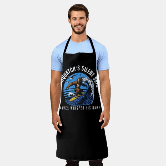 Sasquatch's leise Sets surfen Bigfoot Black Schürze (Getragen)