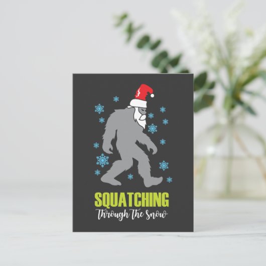 Sasquatsch Weihnachten Funny Bigfoot Kostüm Postkarte (Stehend Vorderseite)