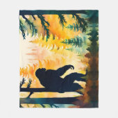 Sasquatsche Herbstlandschaft Sunset Fleece Blanket (Vorderseite)