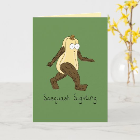 Sasquatsche Squash Fallen Halloween Grußkarte Karte (Gelbe Blume)