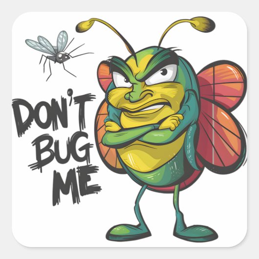 Sass Bug Street Art Quadratischer Aufkleber (Vorderseite)