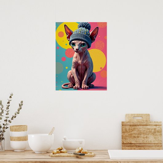Sass-phinx: Die ultimative Pop-Art-Mode-Katze Poster (Küche)