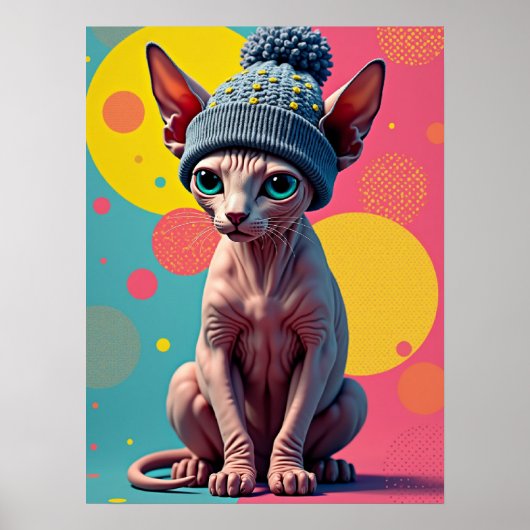 Sass-phinx: Die ultimative Pop-Art-Mode-Katze Poster (Vorne)