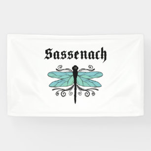 Sassenach Dragonfly Outlander Amber Blue Gift T-Sh Banner