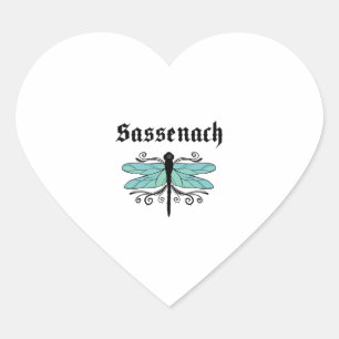 Sassenach Dragonfly Outlander Amber Blue Gift T-Sh Herz-Aufkleber