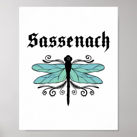 Sassenach Dragonfly Outlander Amber Blue Gift T-Sh Poster (Vorne)