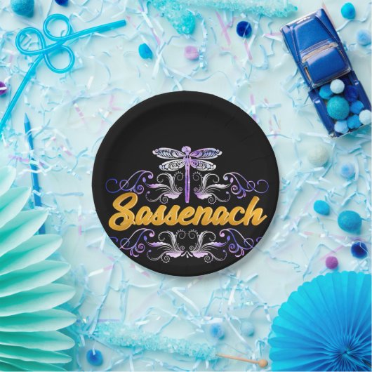 Sassenach-Outlander-Blauer Libelle Pappteller (Party)