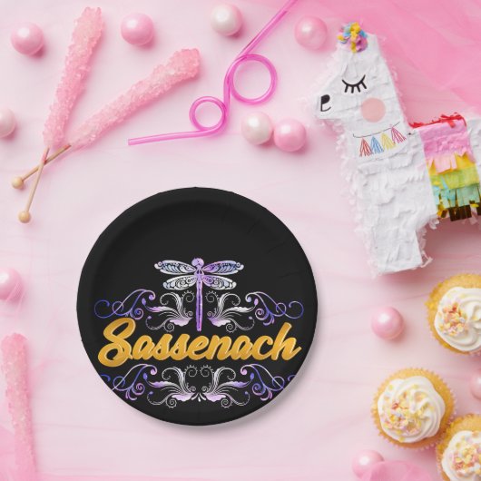 Sassenach-Outlander-Blauer Libelle Pappteller (Party)