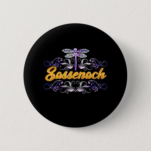 Sassenach Outlander Blue Dragonfly Button (Vorderseite)