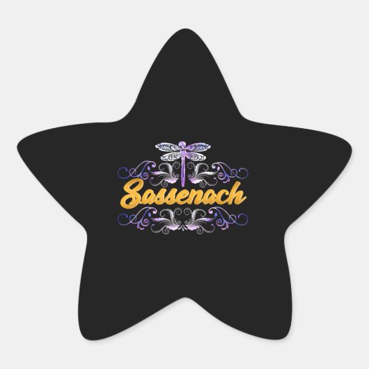 Sassenach Outlander Blue Dragonfly Stern-Aufkleber (Vorderseite)