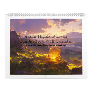 Sassenach-Stil schottischer Anime-Hochlandliebhabe Kalender
