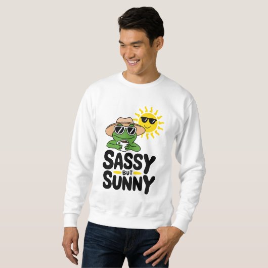 Sassenes, aber sonniges Froschdesign - Funny Summe Sweatshirt (Vorne ganz)