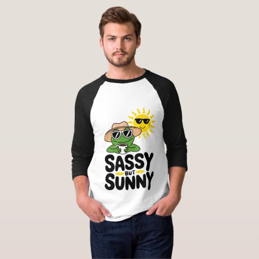Sassenes, aber sonniges Froschdesign - Funny Summe T-Shirt (Vorne ganz)