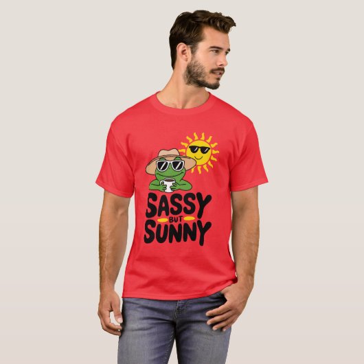 Sassenes, aber sonniges Froschdesign - Funny Summe T-Shirt (Vorne ganz)