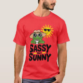 Sassenes, aber sonniges Froschdesign - Funny Summe T-Shirt (Vorderseite)