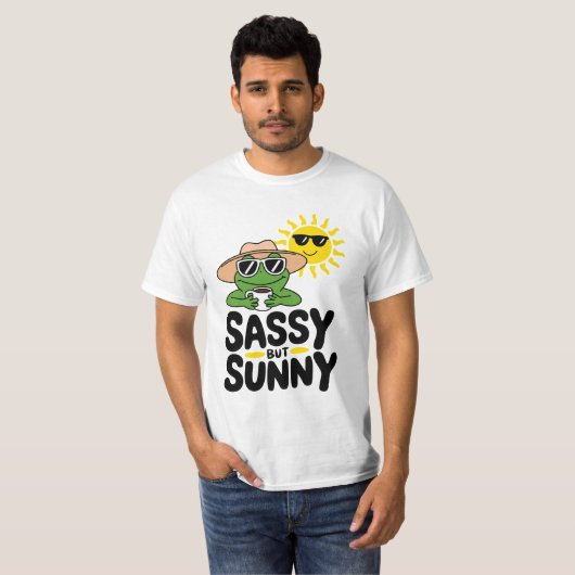 Sassenes, aber sonniges Froschdesign - Funny Summe T-Shirt (Vorne ganz)