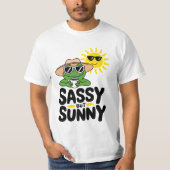 Sassenes, aber sonniges Froschdesign - Funny Summe T-Shirt (Vorderseite)