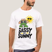 Sassenes, aber sonniges Froschdesign - Funny Summe T-Shirt (Vorderseite)